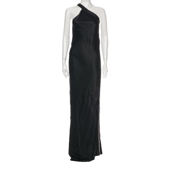 Michelle Mason One Shoulder Crystal Satin Gown - Picture 4 of 7